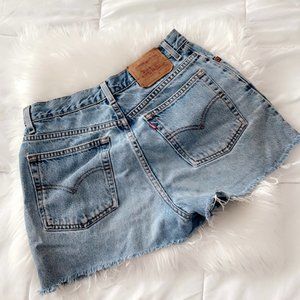 LEVI'S jean shorts faded Denim cutoffs FRAYED